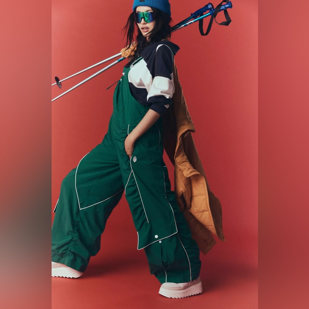 Free People Movement Outdoor Deep In The Valley Green Oversized Overall Onesie